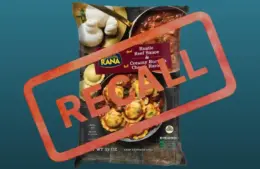 Image of Giovanni Rana RANA Rustic Beef Sauce & Creamy Burrata Cheese Ravioli with recall stamped over the package