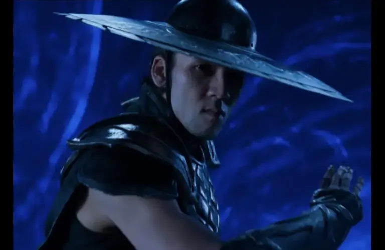 Kung Lao, played my Max Huang, preparing for fight against Liu Kang played by Ludi Lin in "Mortal Kombat II"
