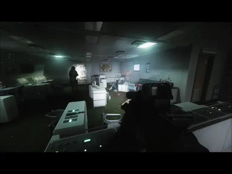 Escape from Tarkov player wielding a weapon in a room.