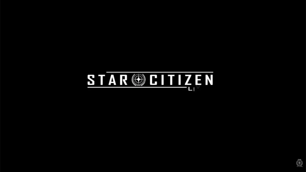 The Star Citizen title in white font in front of a black background.