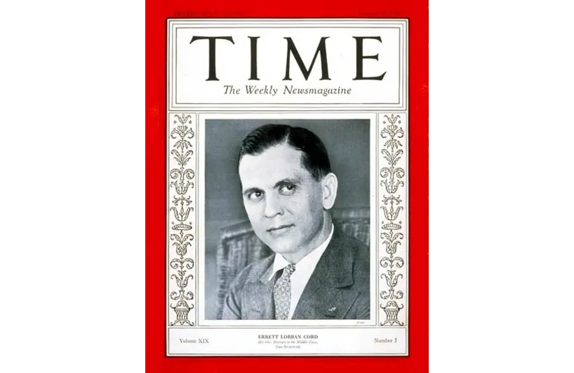 Image of Time Magazine cover, January 18, 1932 with Errett Lobban Cord, E.L. Cord, on the cover