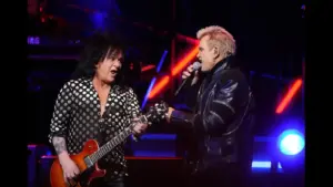 Billy Idol and guitarist Steve Stevens during his Nice Day to Tour Again! show at the Talking Stick Resort Amphitheatre Apr 30, 2025, Phoenix, Ariz.