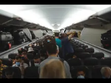 passengers on an airplane, united airlines