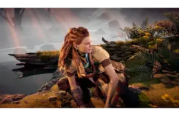 Aloy from Beyond Horizons in a forest.