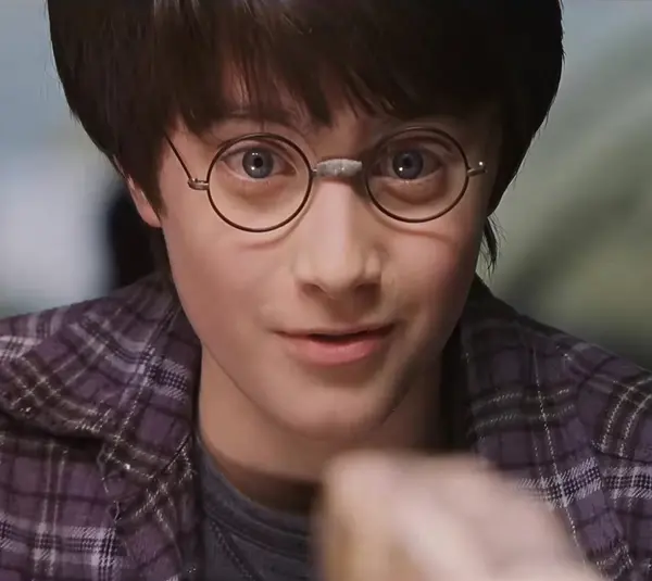 Screenshot of Harry Potter, played by Daniel Radcliffe, speaking to the snake at the zoo in Harry Potter and the Philosophers Stone