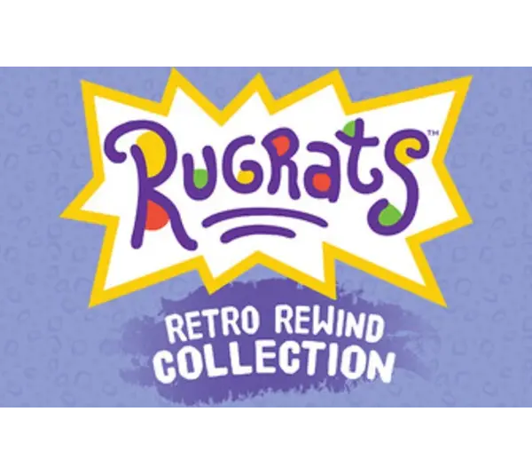 The words "Rugrats" and "Retro Rewind Collective" on a purple background.