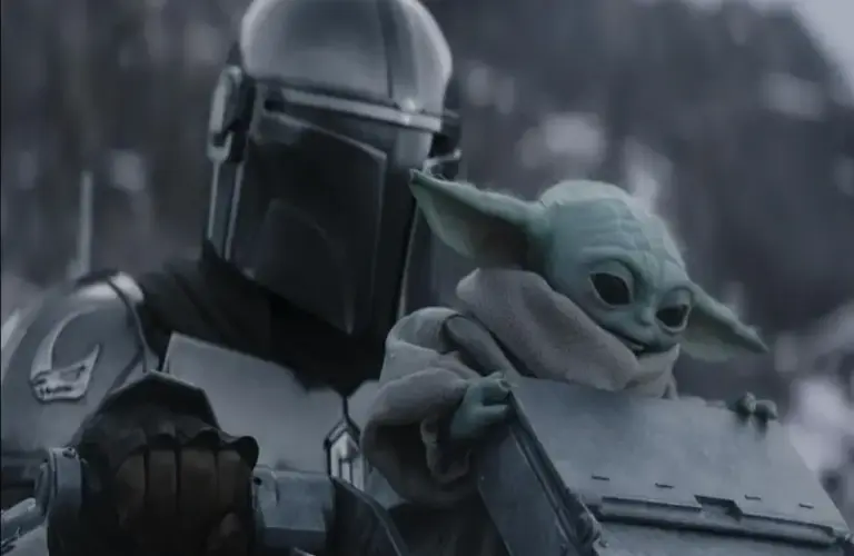 Din Djarin and Grogu in The Mandalorian and Grogu