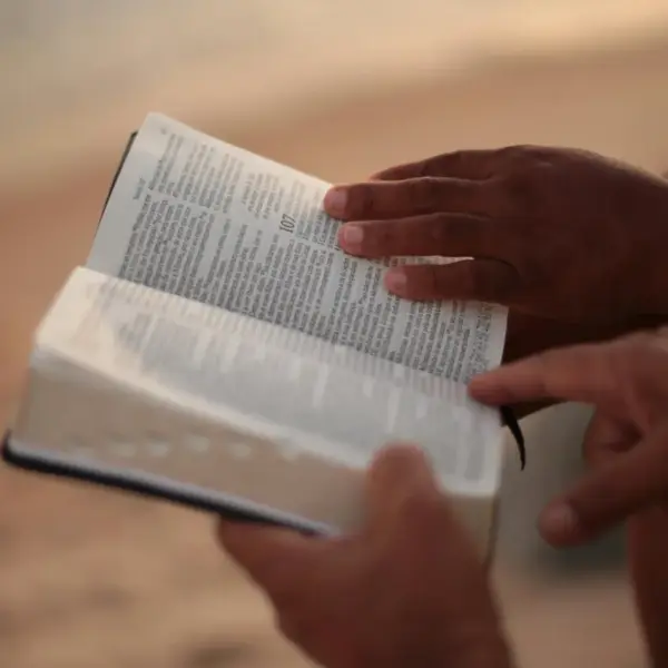 In daily devotional, two men seeking spiritual thruth and revelation seek understanding in God's word.