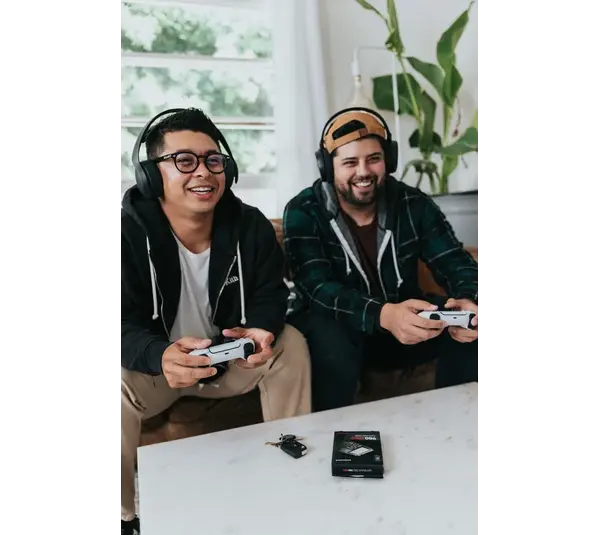 Electronic Arts employees playing video games.