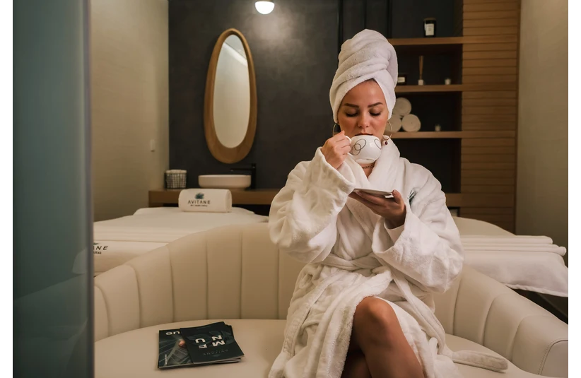 A woman enjoying a relaxing spa day