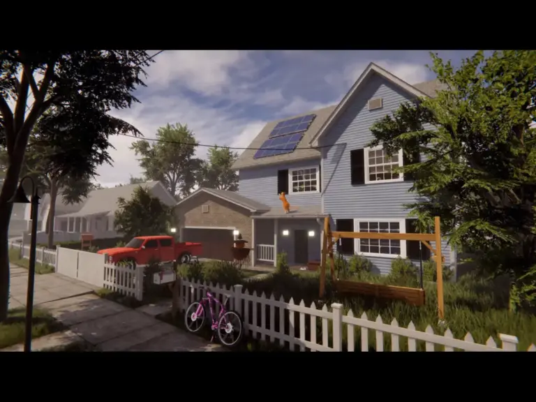 Image of the front of a house from House Flipper Remastered Collection