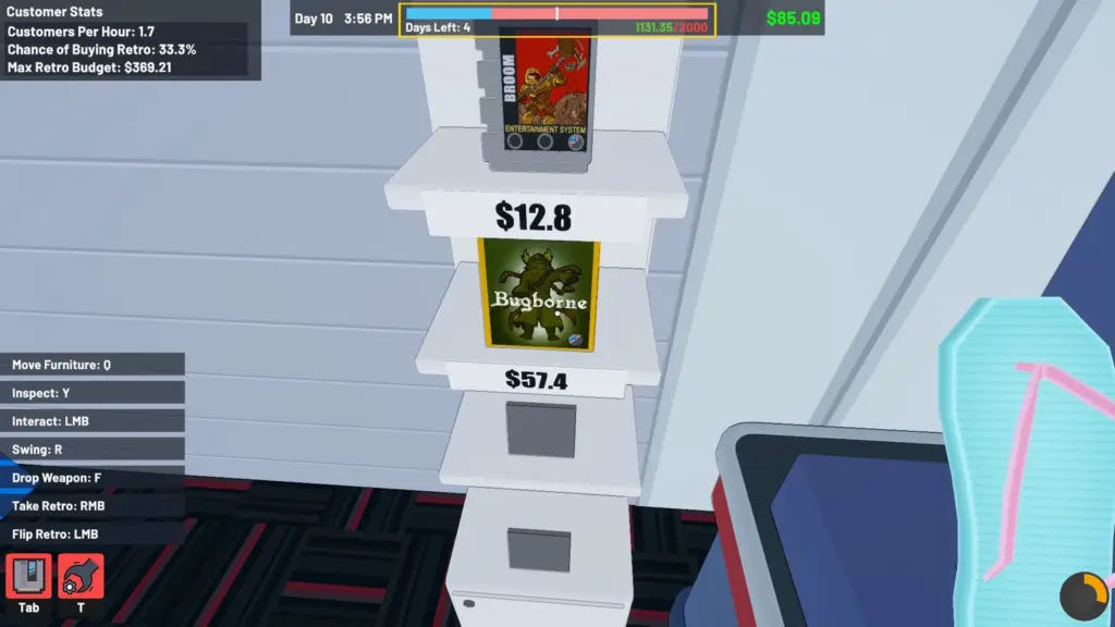 Image of Retro game shelf in Gamestonks simulator