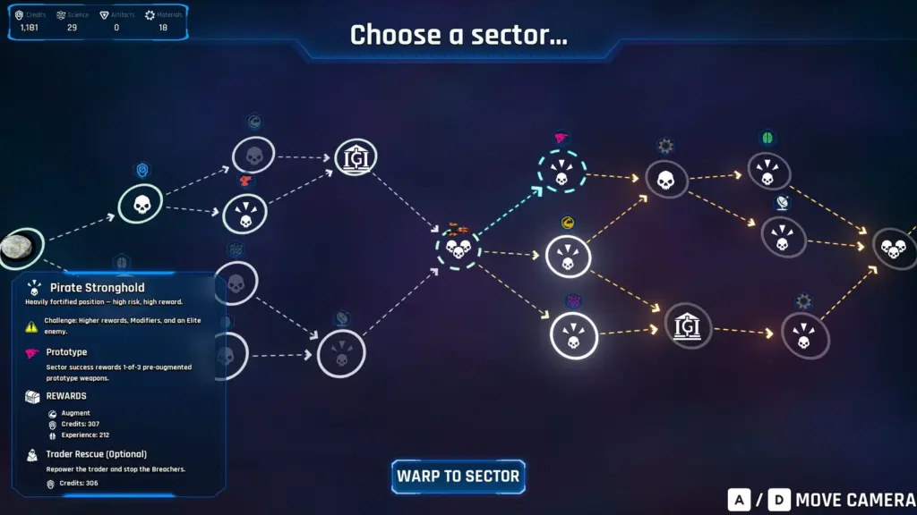 Image of the Mission Map from Starforged Legacy
