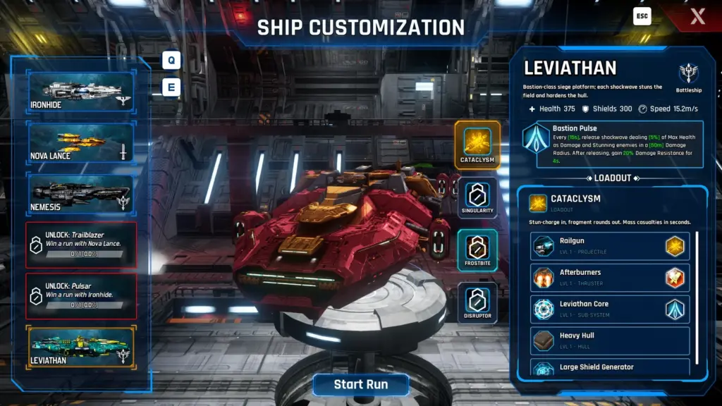 Image of Leviathan ship from Starforged Legacy on the Customization screen
