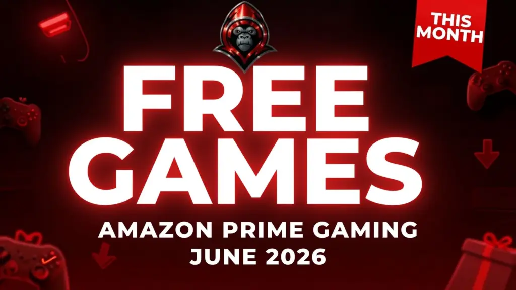 Featured image showing various gaming icons, "Free Games" "Amazon Prime" "June 2026"