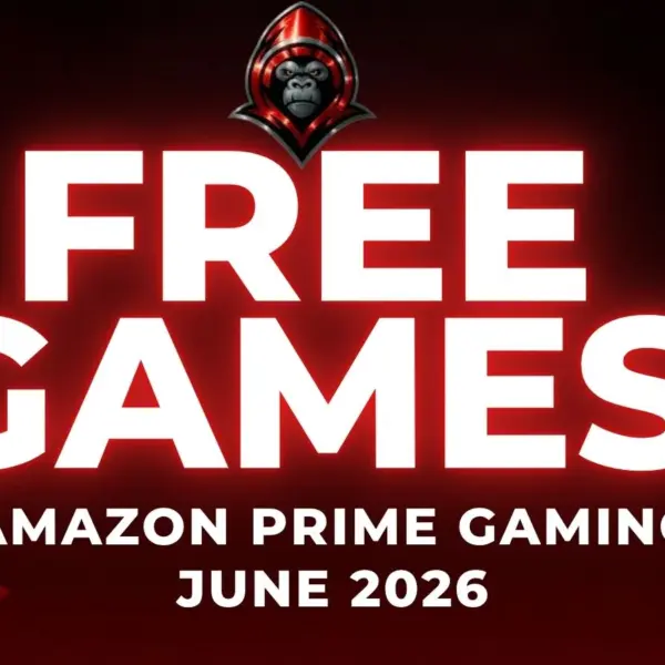 Featured image showing various gaming icons, "Free Games" "Amazon Prime" "June 2026"
