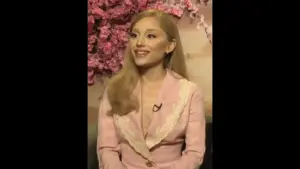 Ariana Grande during an interview to promote Wicked (2024).