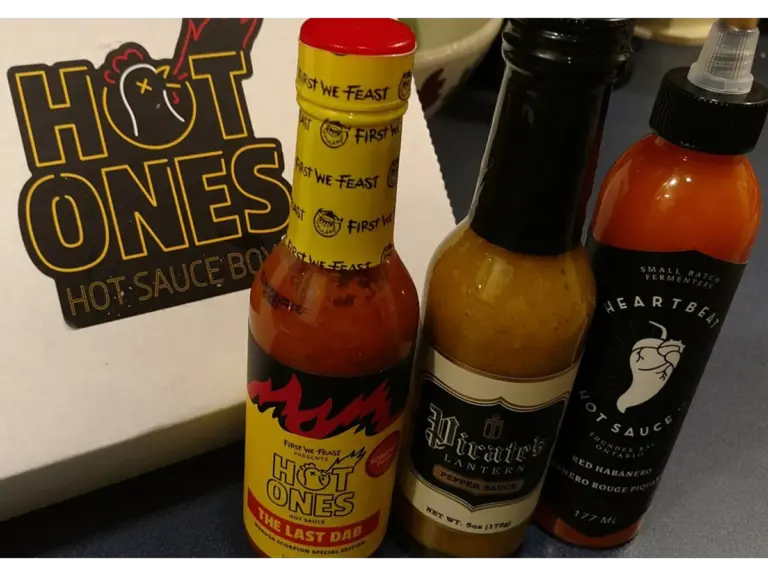 Bottles of hot sauce that appears on the show, Hot Ones