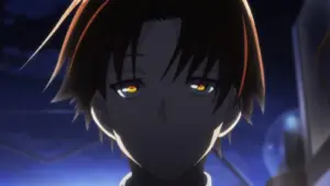 Ayanokoji with a piercing stare, “Classroom of the Elite”