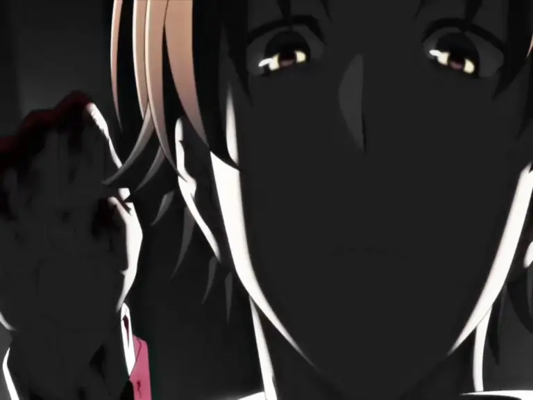 Ayanokoji from Classroom of the Elite with bloody fists after a fight.