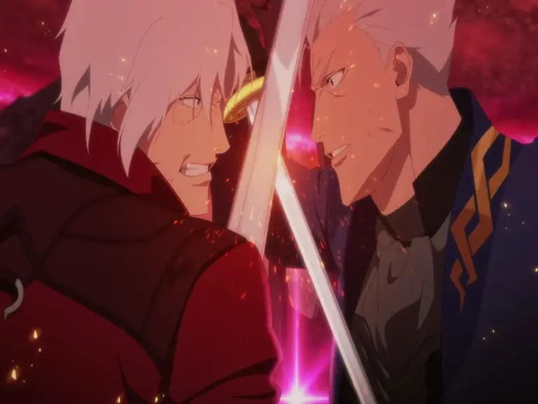 Dante and Vergil clashing in Hell