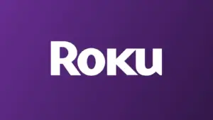 The word "Roku" on a purple background.