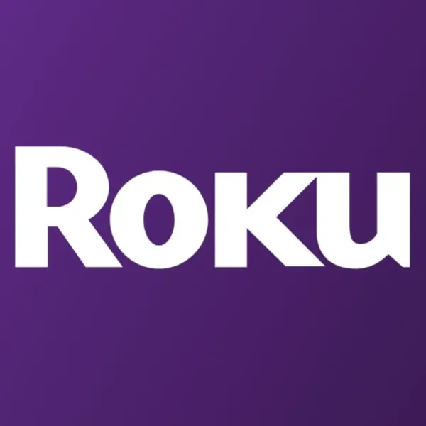 The word "Roku" on a purple background.