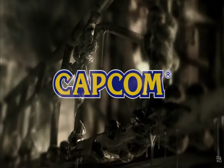 The title of Capcom on a screen of dark, blurry images in Resident Evil 0.