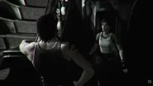 Two people talking in Resident Evil 0.