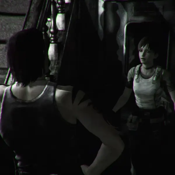Two people talking in Resident Evil 0.