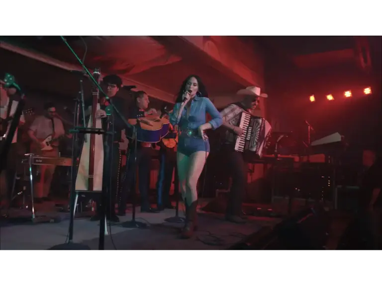 A band performing on stage.