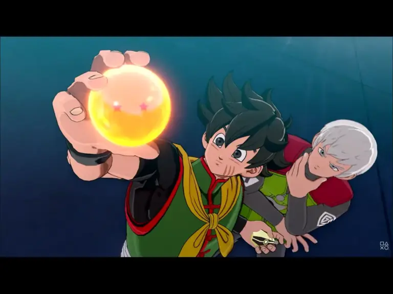 Two characters with a Dragon Ball in the Dragon Ball Xenoverse 3 trailer.