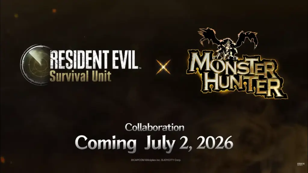 Resident Evil and Monster Hunter title artwork side by side.