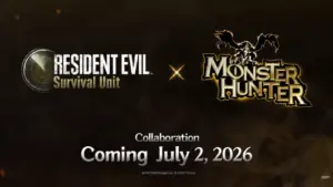 Resident Evil and Monster Hunter title artwork side by side.