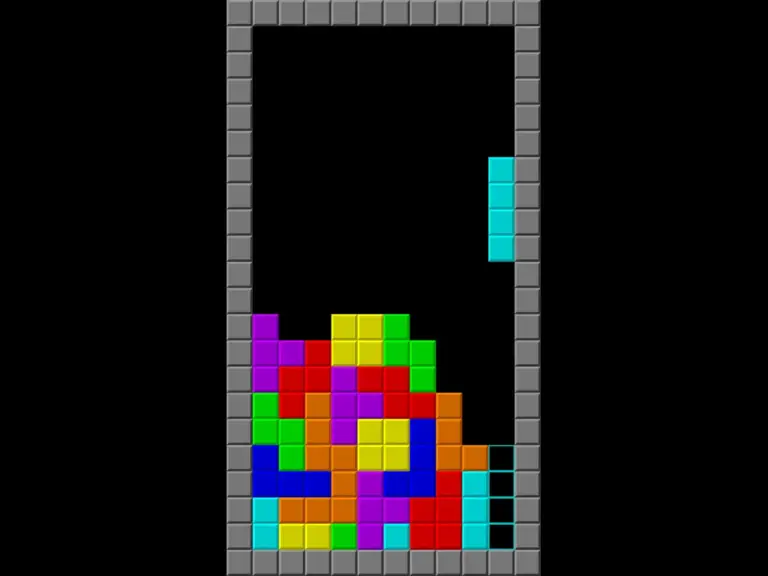 A Tetris game in play in GNU Emacs