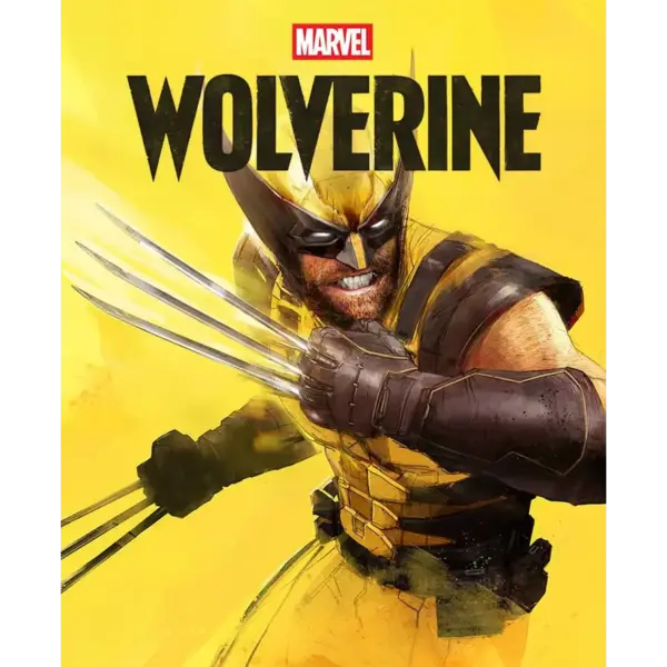 Wolverine cover artwork with the titual character in front of a yellow background.