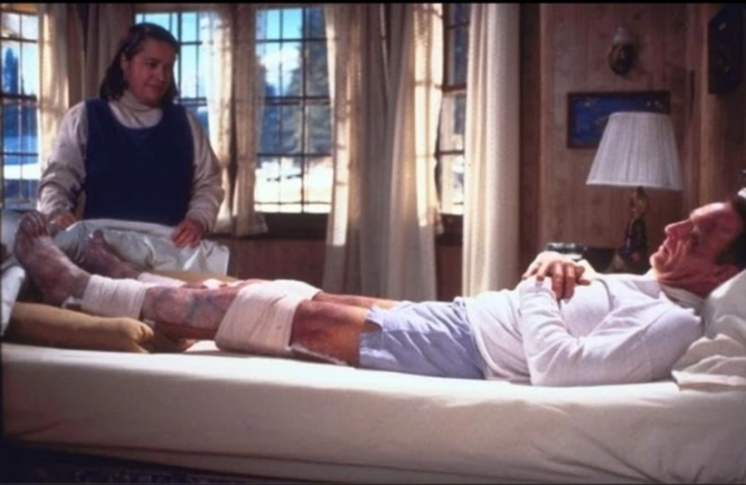 Kathy Bates and James Caan in Misery, based on the Stephen King book.