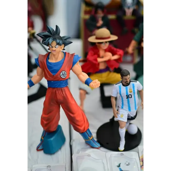 Goku figurine with other anime figurines in the background.
