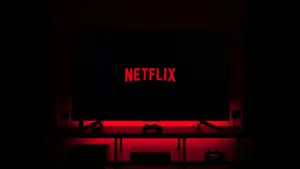 The Netflix Logo on a black background.
