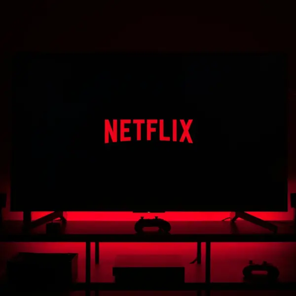 The Netflix Logo on a black background.