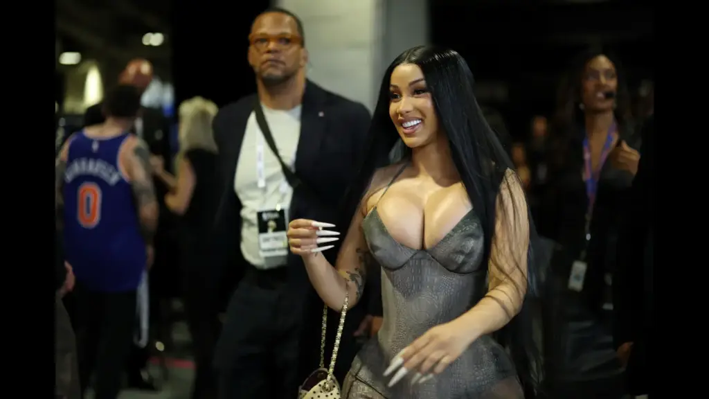 Jun 8, 2026; New York, New York, USA; Entertainer Cardi B walks through the tunnel after performing during halftime during game three of the 2026 NBA Finals between the New York Knicks and San Antonio Spurs at Madison Square Garden. Mandatory Credit: Geoff Burke-Imagn Images