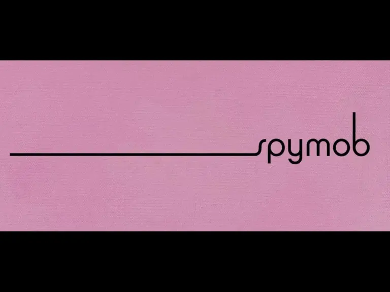 A logo with the word "spymob" in lowercase letters on a pink background.