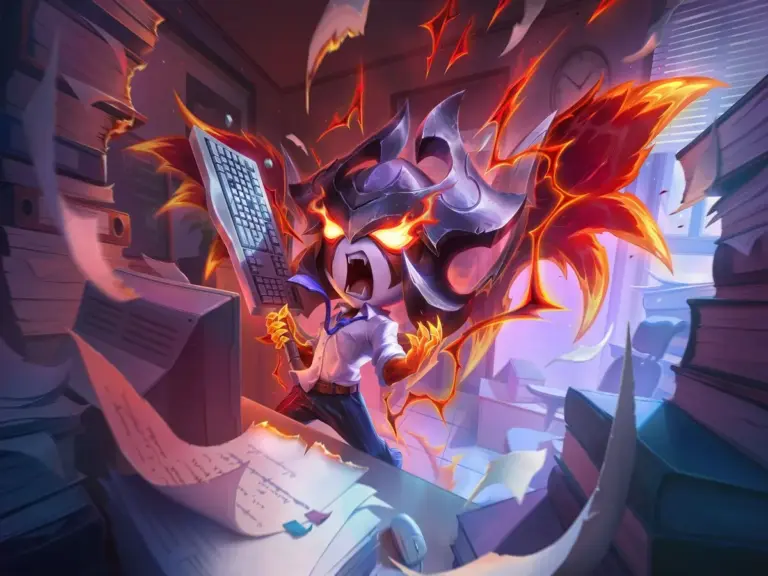 Chibi Office Aatrox in Teamfight Tactics S18