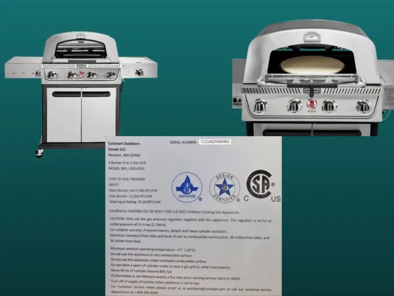 Cuisinart Propel+ Four Burner 3-in-1 Gas Grill with pizza oven, CPSC recall