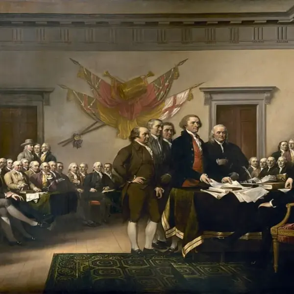 John Trumbull's painting, "Declaration of Independence," being presented to the Congress. Founding Fathers