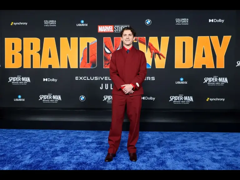 HOLLYWOOD, CALIFORNIA - JULY 27: Tom Holland attends the World Premiere of Columbia Pictures SPIDER-MAN: BRAND NEW DAY at the Dolby Theatre on July 27, 2026 in Hollywood, California.