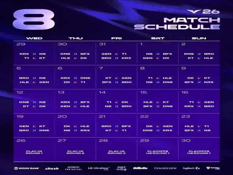LCK July and August Schedule