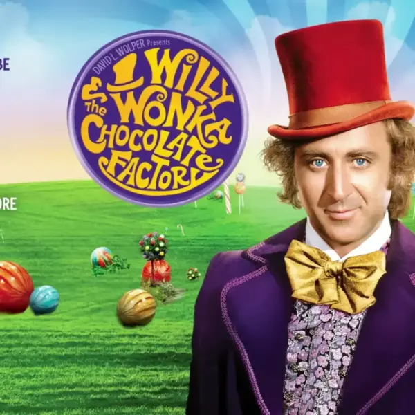 Cover artwork of Gene Wilder and Willy Wonka and The Chocolate Factory.