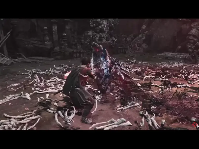 A person fighting another, wielding a sword in Onimusha: Way of the Sword