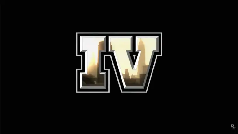 Roman numeral, IV, on black background; title for GTA 4.